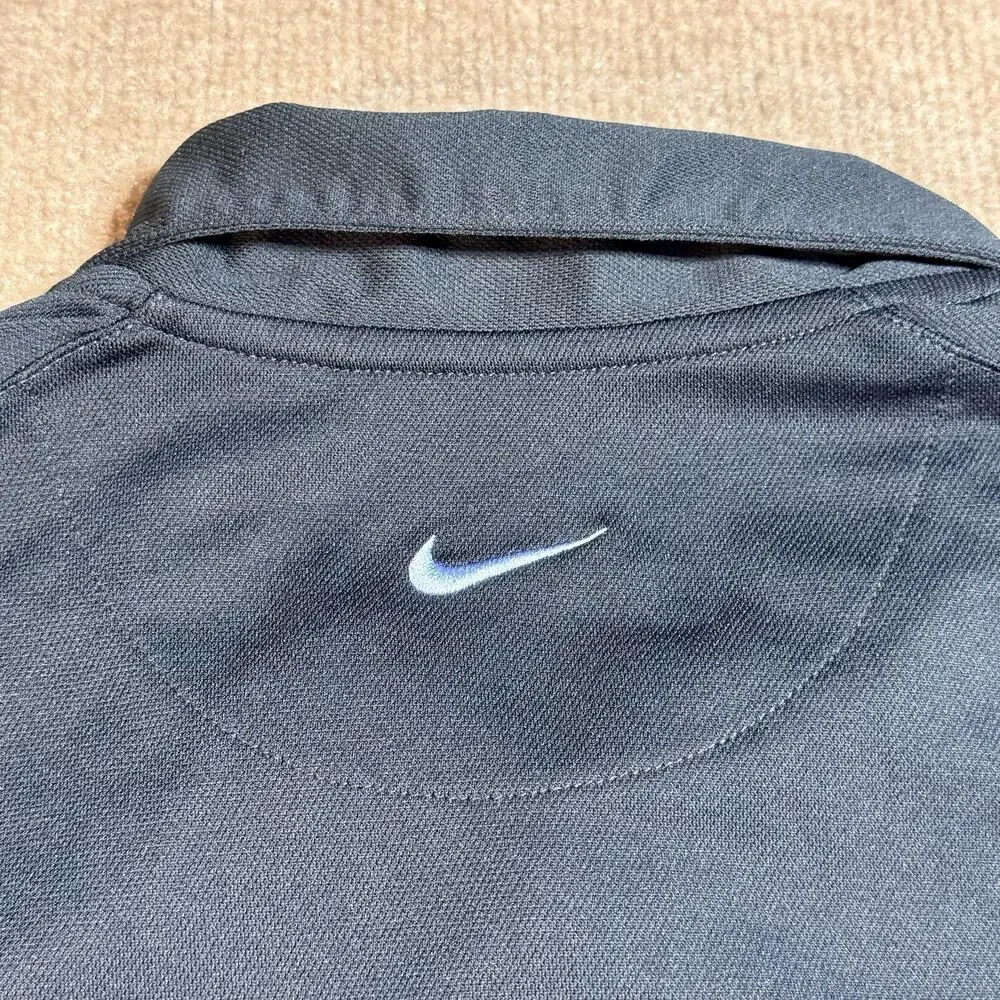 Nike XXL Short Sleeve Golf Polo Shirt Mens Navy Stripe‎ NikeFitDry Performance
